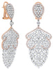 EXTRA LARGE 9.85CT DIAMOND 18K WHITE & ROSE GOLD CLUSTER TEAR DROP LOVE EARRINGS