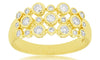 WIDE .50CT DIAMOND 14KT YELLOW GOLD 3D MULTI ROW ETOILE BEZEL ANNIVERSARY RING