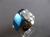 EXTRA LARGE .93CT DIAMOND & BLUE ENAMEL 18KT WHITE GOLD CLUSTER UNISEX FUN RING