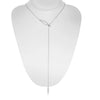 ESTATE .21CT DIAMOND 14KT WHITE GOLD 3D CLASSIC DOUBLE LEAF LARIAT FUN NECKLACE