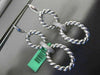 ESTATE .60CT DIAMOND 18KT WHITE GOLD 3D ELONGATED OVAL ROPE HANGING EARRINGS