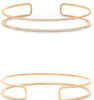 ESTATE .32CT DIAMOND 14K ROSE GOLD ROUND 2 ROW DOUBLE BAR CUFF BANGLE BRACELET