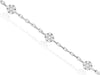 ESTATE 1.23CT DIAMOND 14KT WHITE GOLD CLUSTER BY THE YARD FLOWER TENNIS BRACELET