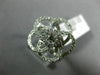 ESTATE LARGE 1.35CT DIAMOND 14KT WHITE GOLD 3D FLOWER CLUSTER INVISIBLE FUN RING