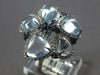 LARGE 9.94CT DIAMOND & AAA BLUE TOPAZ & SAPPHIRE 14KT WHITE GOLD FLOWER FUN RING