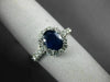 ESTATE 1.47CT DIAMOND & AAA OVAL SAPPHIRE 14K WHITE GOLD CLASSIC ENGAGEMENT RING