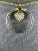 ESTATE .23CT DIAMOND 18KT WHITE & YELLOW GOLD CIRCLE OF LIFE HEART LOVE PENDANT