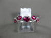 ESTATE 1.03CT DIAMOND & AAA RUBY 14KT WHITE GOLD 5 STONE ETOILE ANNIVERSARY RING
