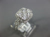 LARGE 1.32CT DIAMOND 18KT WHITE GOLD ROUND CLUSTER SQUARE HALO ENGAGEMENT RING