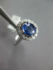 1.62CT DIAMOND & AAA SAPPHIRE 14K WHITE GOLD 3D OVAL HALO FLOWER ENGAGEMENT RING