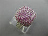 ESTATE LARGE 2.82CT DIAMOND & AAA PINK SAPPHIRE 18KT WHITE GOLD 3D SQUARE RING