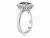 GIA CERTIFIED 3.66CT DIAMOND & AAA RUBY PLATINUM 3D HALO CLASSIC ENGAGEMENT RING