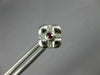 ESTATE .19CT DIAMOND & AAA RUBY 14KT WHITE GOLD 3D FLOWER SQUARE STUD EARRINGS