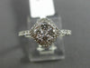ESTATE .60CT DIAMOND 18KT WHITE GOLD SQUARE CLUSTER HALO FRIENDSHIP PROMISE RING
