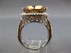ESTATE LARGE 9.10CT DIAMOND & AAA SMOKEY TOPAZ 14KT WHITE GOLD TRILLION FUN RING