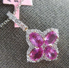 LARGE 2.72CT DIAMOND & AAA PINK SAPPHIRE 14KT ROSE GOLD 3D OVAL & ROUND PENDANT