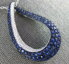 LARGE 1.40CT DIAMOND & AAA SAPPHIRE 18KT WHITE GOLD TEAR DROP LOVE KNOT PENDANT