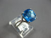 3.56CT DIAMOND & AAA BLUE TOPAZ 14KT WHITE GOLD 3D CUSHION & ROUND INFINITY RING