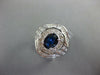 LARGE 3.63CT DIAMOND & AAA SAPPHIRE 14KT WHITE GOLD OVAL FLOWER ENGAGEMENT RING