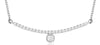 ESTATE .20CT DIAMOND 14KT WHITE GOLD 3D CLASSIC SOLITAIRE BAR LOVE NECKLACE