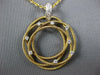 ESTATE LARGE .18CT DIAMOND 18KT 2 TONE GOLD CIRCULAR FLOWER ETOILE MESH PENDANT