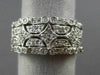ESTATE WIDE .33CT DIAMOND 14KT WHITE GOLD 3D FILIGREE MILGRAIN ANNIVERSARY RING