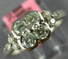 ESTATE .56CT DIAMOND 18KT WHITE GOLD ROUND 4 LEAF CLOVER SQUARE FLOWER LOVE RING