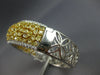 LARGE 13.44CT WHITE & FANCY YELLOW DIAMOND 18KT 2 TONE GOLD CUFF BANGLE BRACELET
