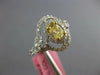 1.30CT WHITE & CANARY DIAMOND 18KT 2 TONE GOLD OVAL DOUBLE HALO ENGAGEMENT RING