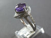 LARGE 2.46CT DIAMOND & AAA AMETHYST 14KT WHITE GOLD CUSHION & ROUND FLOWER RING