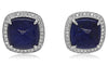 LARGE 40.06CT DIAMOND & AAA TANZANITE 18KT WHITE GOLD 3D SQUARE CUSHION EARRINGS