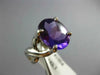 ANTIQUE WIDE 3.0CT AAA AMETHYST 18K WHITE GOLD OVAL CLASSIC SOLITAIRE RING #1004