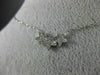 ESTATE .13CT DIAMOND 14K WHITE GOLD CLASSIC PAVE THREE STAR FLOWER LOVE NECKLACE