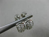 ESTATE 1.37CT ROUND DIAMOND 18K WHITE GOLD 3D PAVE 3 ROW CLASSIC HUGGIE EARRINGS