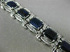 ESTATE EXTRA LARGE 32.53CT DIAMOND & AAA SAPPHIRE 14K WHITE GOLD TENNIS BRACELET