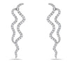 ESTATE 1.65CT DIAMOND 18KT WHITE GOLD CLASSIC DOUBLE CURVE FUN HANGING EARRINGS