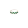 ESTATE .63CT DIAMOND & AAA EMERALD 18KT WHITE GOLD 3D INFINITY LOVE RING