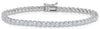 ESTATE 4.14CT DIAMOND 14K WHITE GOLD ROUND 2 PRONG ETERNITY LOVE TENNIS BRACELET