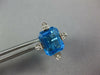 LARGE 10.1CT DIAMOND & AAA BLUE TOPAZ 14KT WHITE GOLD EMERALD CUT STUD EARRINGS