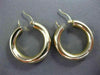 ESTATE WIDE 14KT YELLOW GOLD CLASSIC ROUND HOOP 3D HANGING EARRINGS #24350