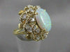 ANTIQUE 3.40CTW DIAMOND FIERY OPAL 14K YELLOW GOLD FILIGREE COCKTAIL RING #2301
