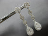 LARGE 2.58CT DIAMOND 18KT WHITE GOLD TEAR DROP FLOWER INFINITY HANGING EARRINGS