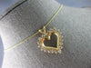 ESTATE .60CT DIAMOND 14KT YELLOW GOLD CLASSIC OPEN HEART LOVE FLOATING PENDANT