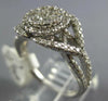 WIDE 1.0CT DIAMOND 14KT WHITE GOLD 3D HALO FLOWER DOUBLE HEART ANNIVERSARY RING