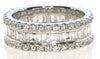 WIDE 3.70CT DIAMOND 18KT WHITE GOLD ROUND & BAGUETTE ETERNITY ANNIVERSARY RING