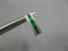 .76CT DIAMOND & AAA EMERALD 14KT WHITE GOLD 3D BAGUETTE & ROUND HUGGIE EARRINGS