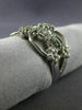 ESTATE WIDE .46CT DIAMOND 14K WHITE GOLD MULTI FLOWER BUTTERFLY ANNIVERSARY RING