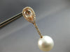 ESTATE LARGE 2.80CT DIAMOND & AAA MORGANITE & PINK PEARL 18K ROSE GOLD HANGING EARRINGS