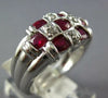 1.83CT DIAMOND & AAA RUBY 14KT WHITE GOLD 3D OVAL & ROUND WOVEN ANNIVERSARY RING