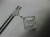 ESTATE .33CT DIAMOND 14KT WHITE GOLD 3D SQUARE HALO MILGRAIN HANGING EARRINGS